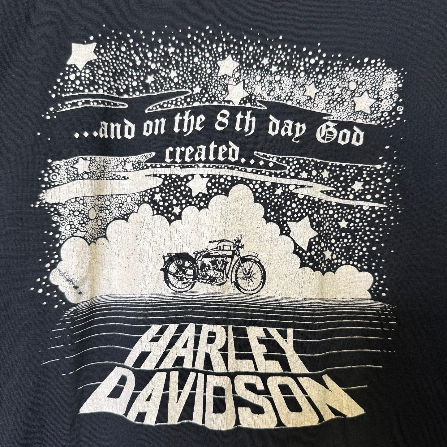 80's Harley Davidson 8th Day God Created T-Shirt Sz M (B464)