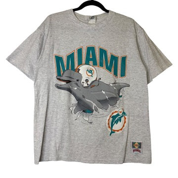 90's Miami Dolphins Nutmeg Breakthrough T-Shirt Sz L (B2078)