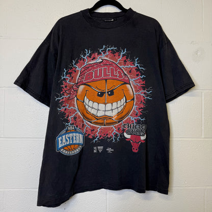 90's Chicago Bulls Lightning Ball NBA T-Shirt Sz L (B2204)