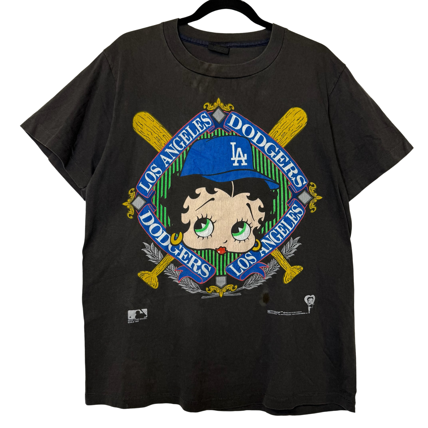 90s Betty Boop LA Dodgers MLB T-Shirt Sz L (B2819)