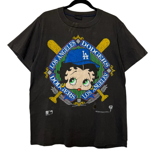 90s Betty Boop LA Dodgers MLB T-Shirt Sz L (B2819)