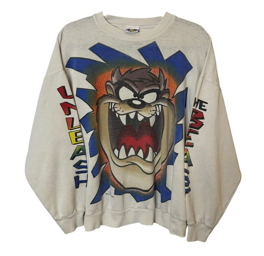 1995 Tasmanian Devil Taz Looney Tunes Crewneck Sz L (A7882)