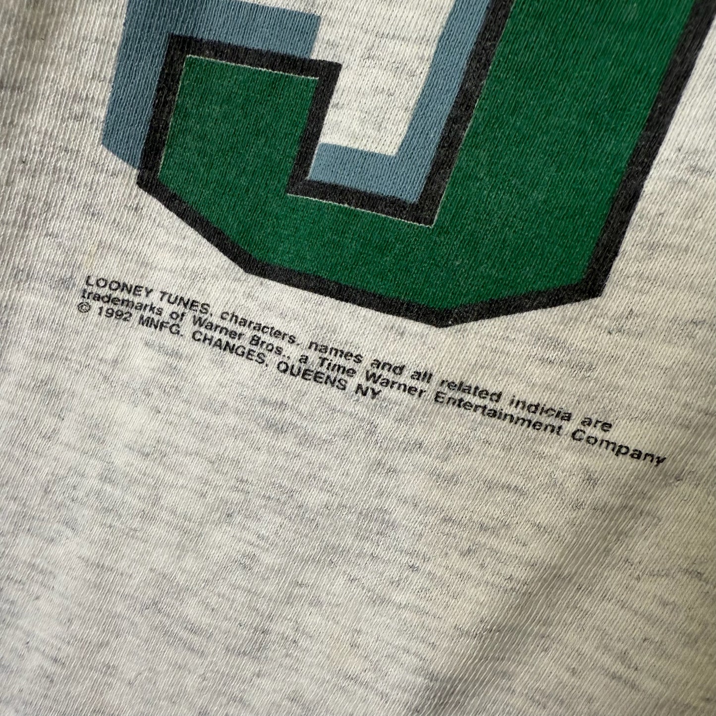 1992 Looney Tunes New York Jets NFL T-Shirt Sz L (B684)