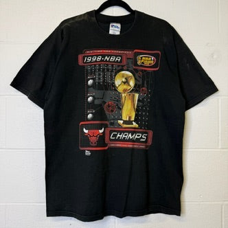 1998 Chicago Bulls NBA Championship T-Shirt Sz L (B2173)