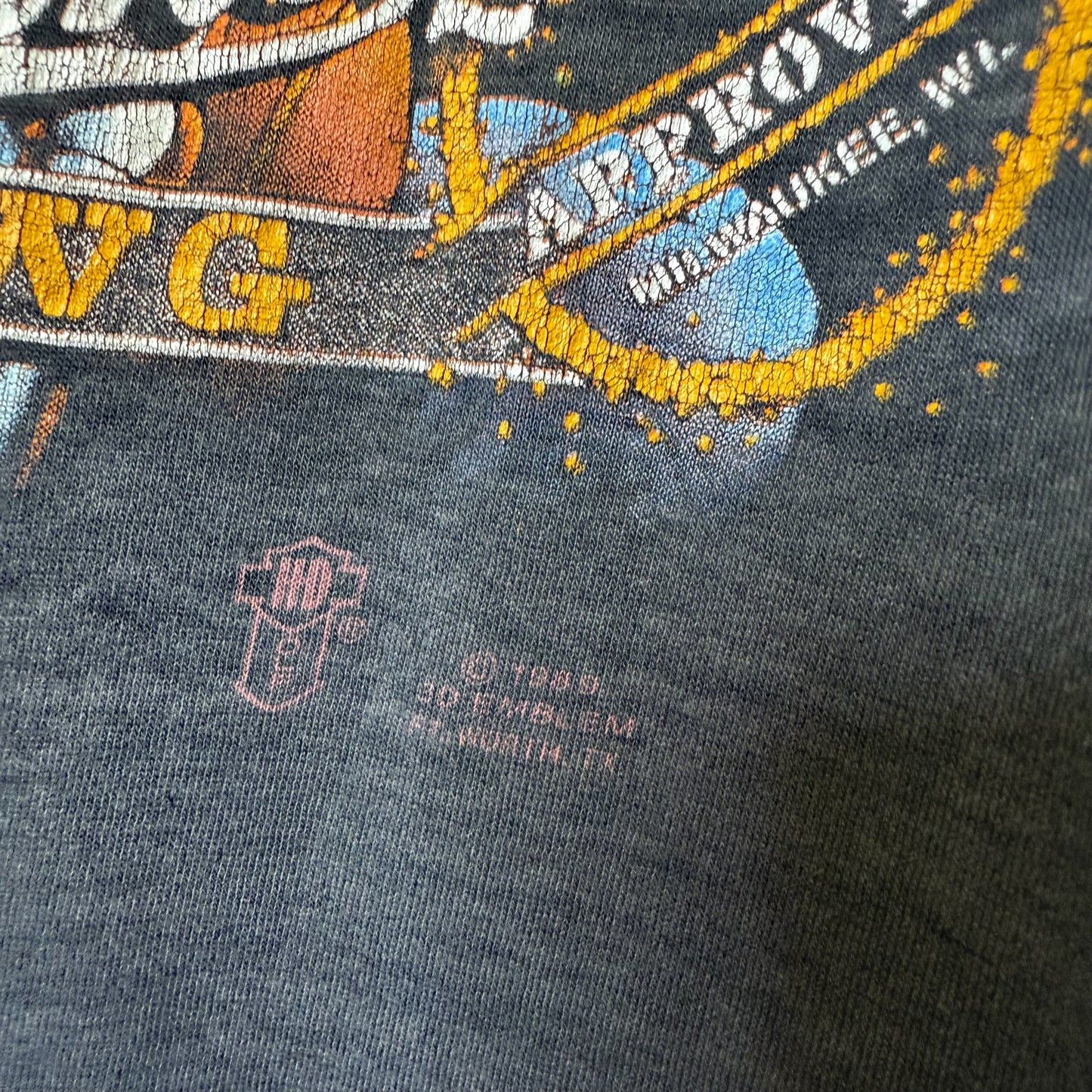 1989 Harley Davidson 3D Emblem Hawg T-Shirt Sz 3XL (B632)