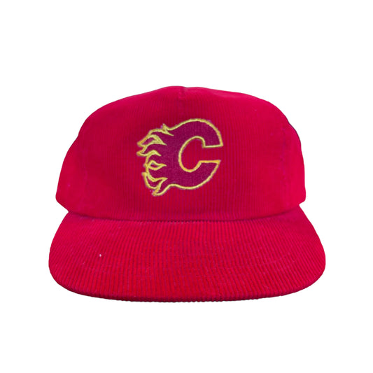 80’s Calgary Flames Ted Fletcher NHL Corduroy Trucker Hat