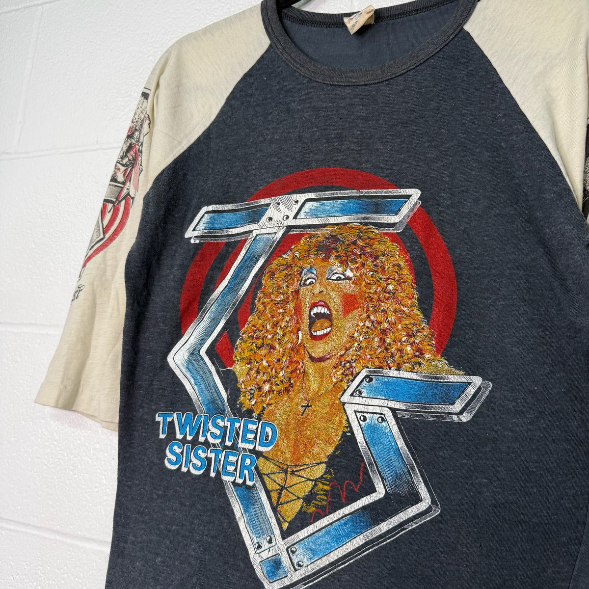 80s Twisted Sister I Wanna Rock Band Raglan T-Shirt Sz M