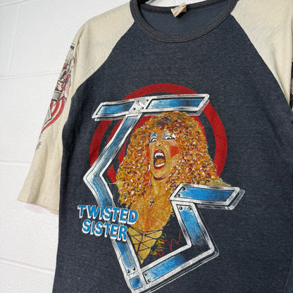 80s Twisted Sister I Wanna Rock Band Raglan T-Shirt Sz M