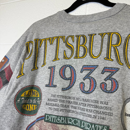 90's Pittsburgh Steelers NFL Long Gone 3/4 Sleeve Shirt Sz L (B2638)