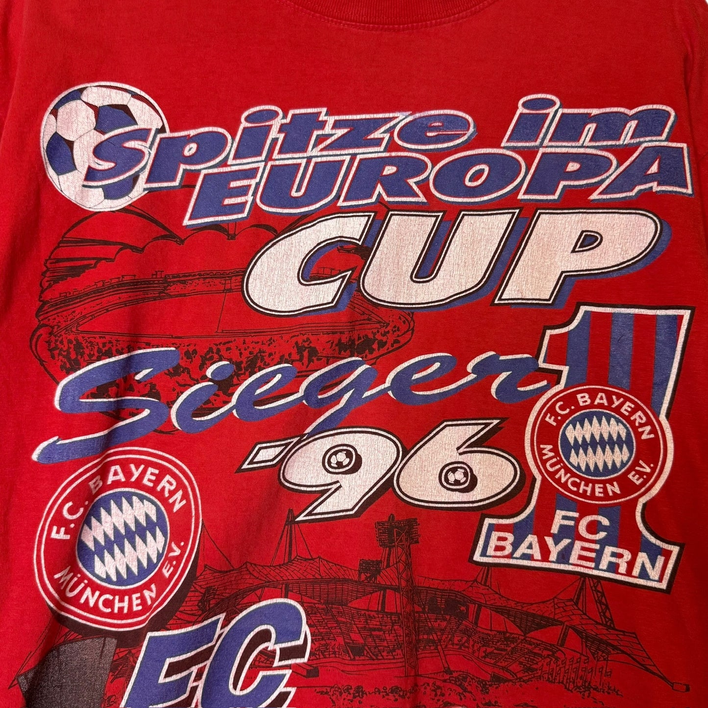1996 Bayern FC Soccer T-Shirt Sz L (1905)