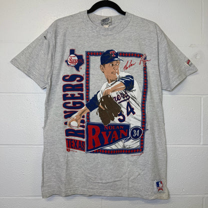 90s Nolan Ryan Texas Rangers Nutmeg MLB T-Shirt Sz L (B2885)