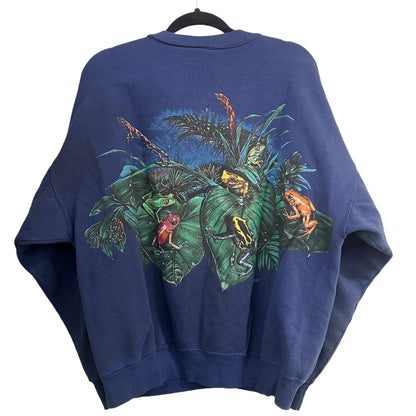 90's Colorful Toads All Over Print Crewneck