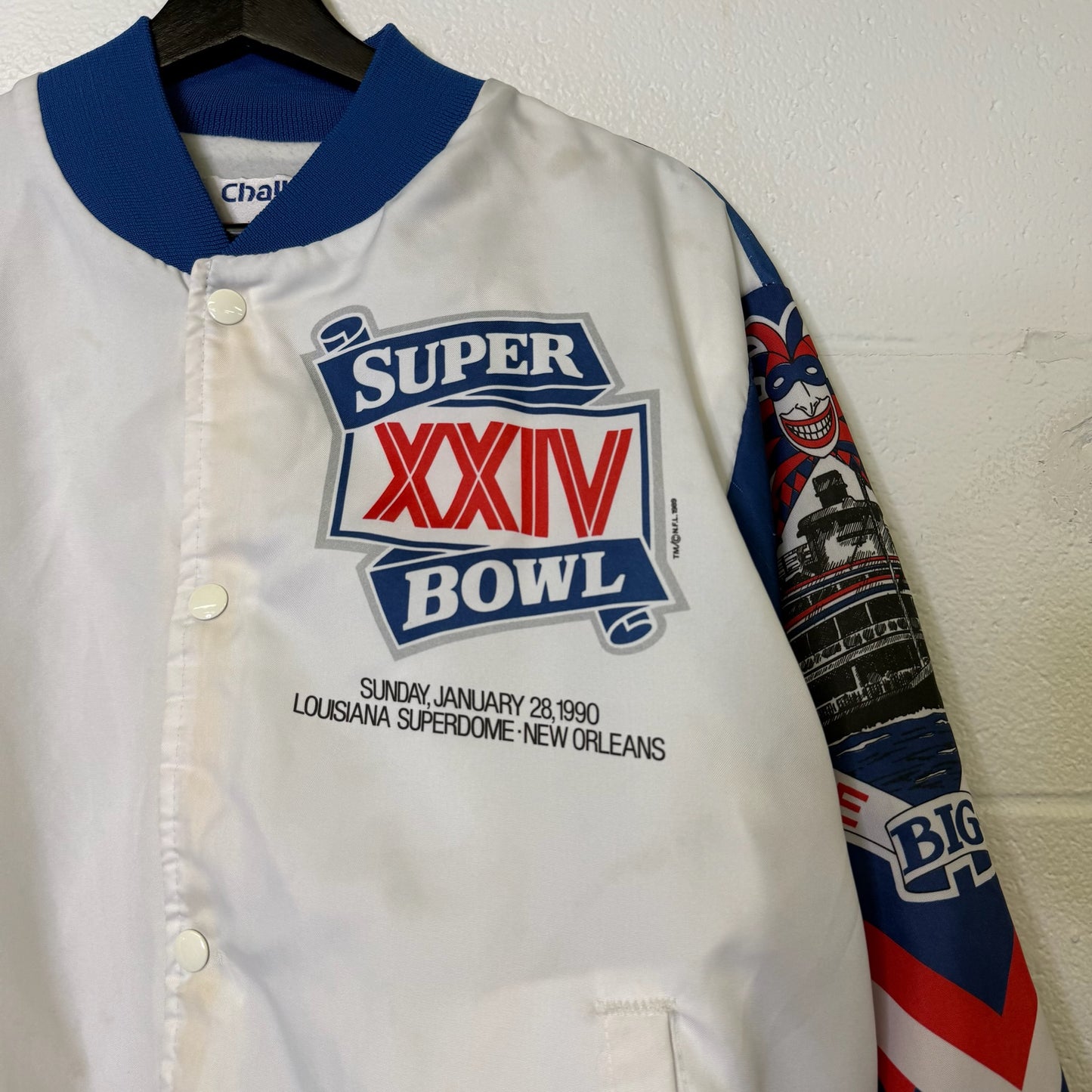 1989 NFL Super Bowl Chalkline Fanmation Jacket Size Large (B2847)