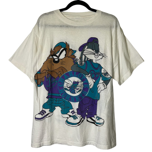 90s Taz & Bugs Bunny Charlotte Hornets NBA T-Shirt (B2438)
