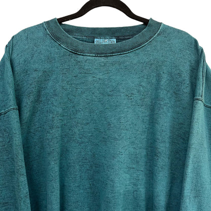 90's R.U. Decent Teal Stonewash Crewneck Sz XL (A5847)