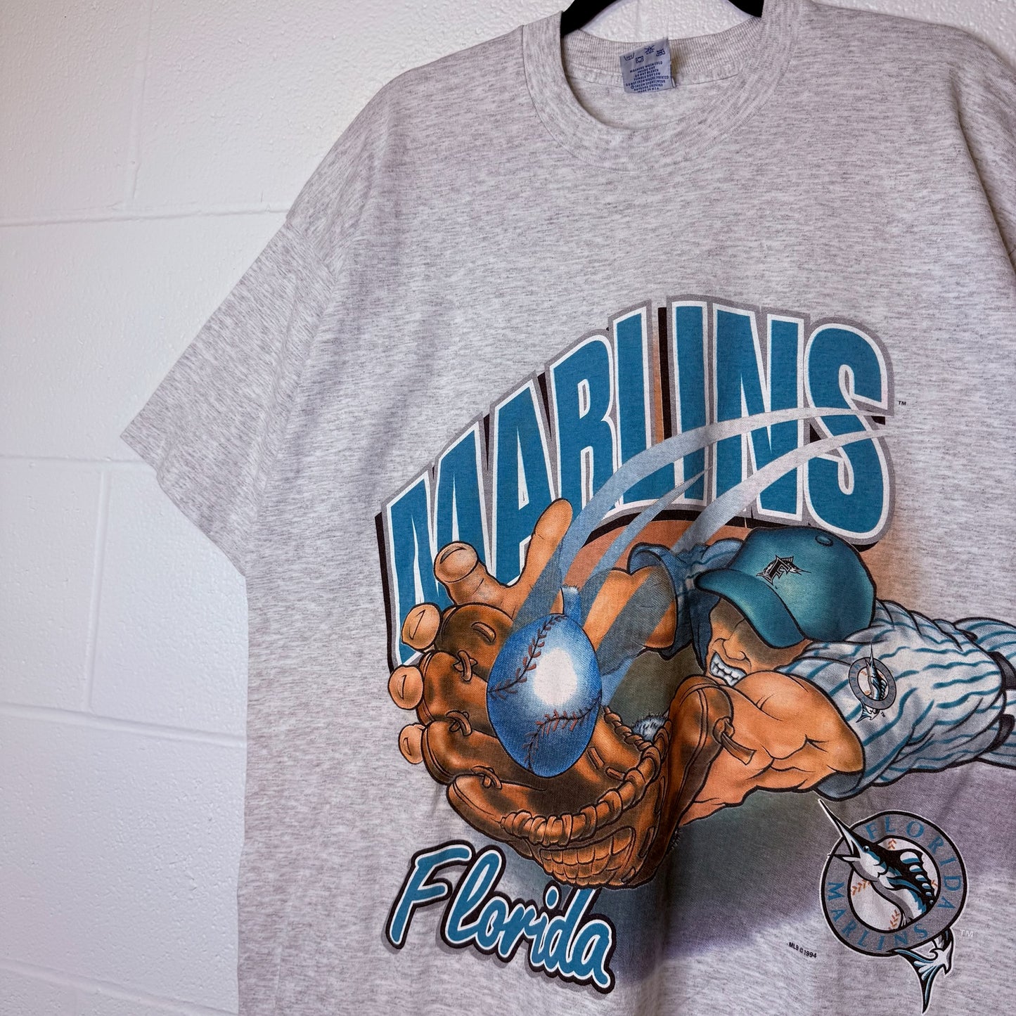 90's Florida Marlins Salem Wraparound MLB T-shirt Sz XL (B2344)