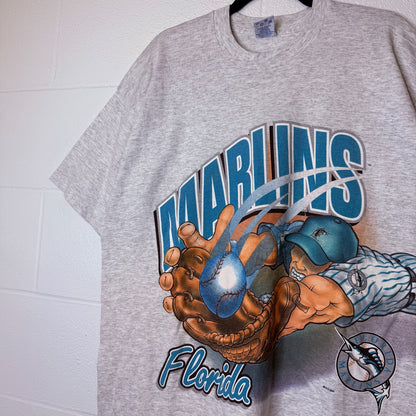 90's Florida Marlins Salem Wraparound MLB T-shirt Sz XL (B2344)