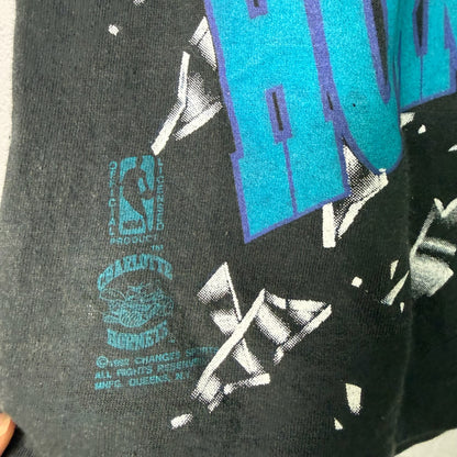 90s Charlotte Hornets NBA Shattered Backboard T-Shirt Sz L