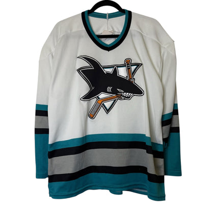 90s San Jose Sharks CCM NHL Hockey Jersey Sz L (B1805)