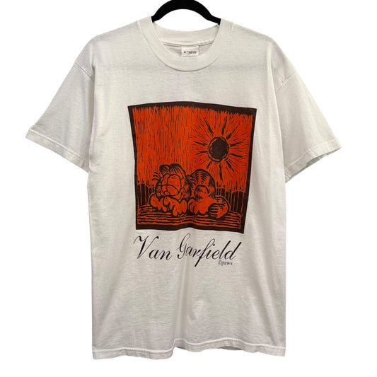 90s Van Garfield Art Cartoon T-Shirt Sz M (B1181)