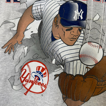 90s New York Yankees Nutmeg Breakthrough MLB T-Shirt Sz L (B2877)