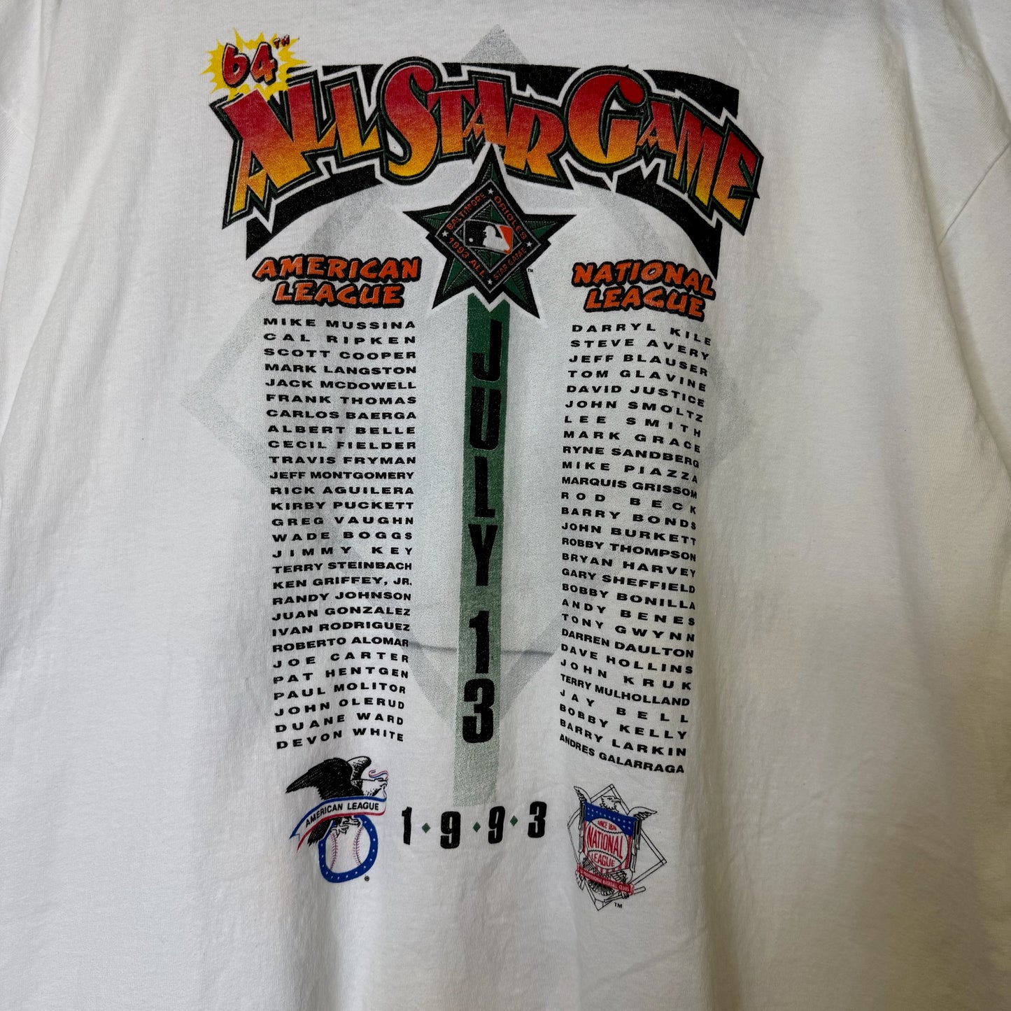 1993 MLB All Star Salem Comic Book T-shirt Sz XL (B1773)