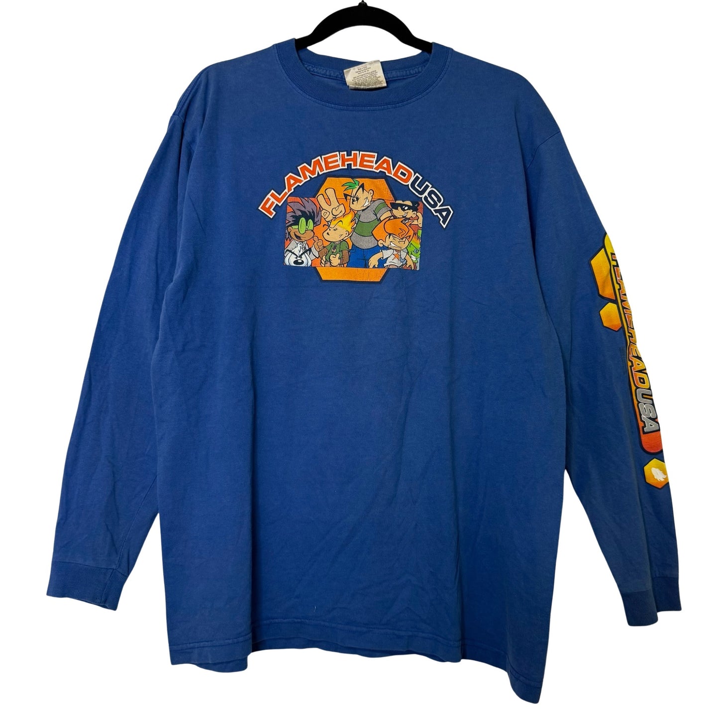 90's JNCO Flamehead USA Long sleeve T-Shirt Sz XL (B2929)