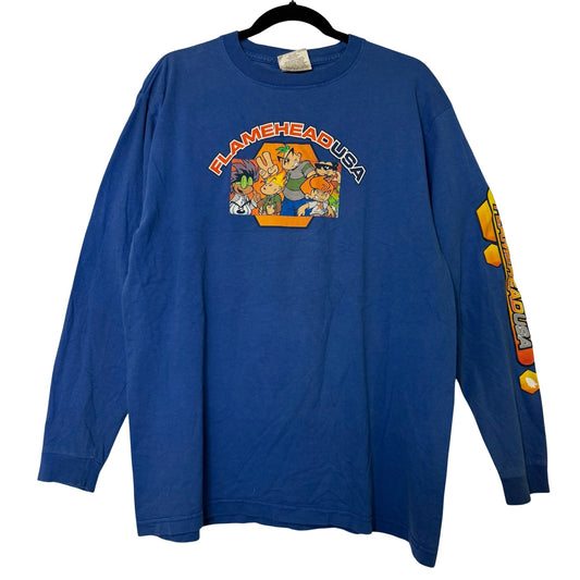90's JNCO Flamehead USA Long sleeve T-Shirt Sz XL (B2929)