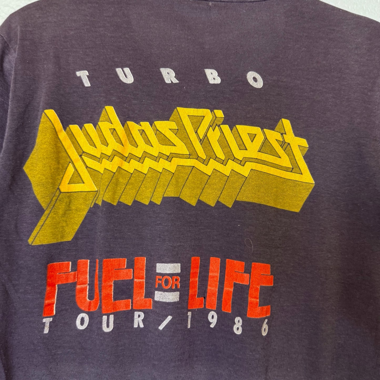 1986 Judas Priest Turbo Tour T-shirt Sz L (B2500)