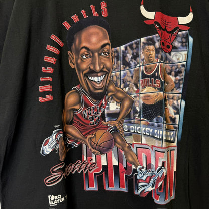 90s Scottie Pippen Chicago Bulls NBA Caricature T-Shirt Sz XL