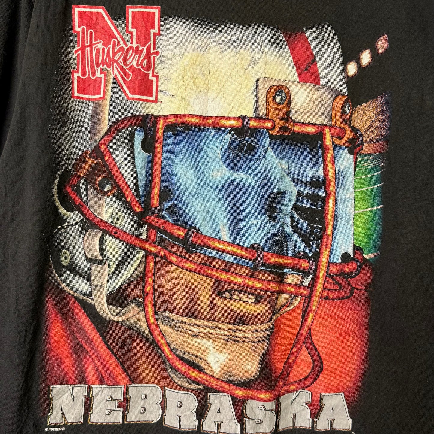 90's Nebraska Cornhuskers NCAA Nutmeg T-shirt Sz L (B1636)