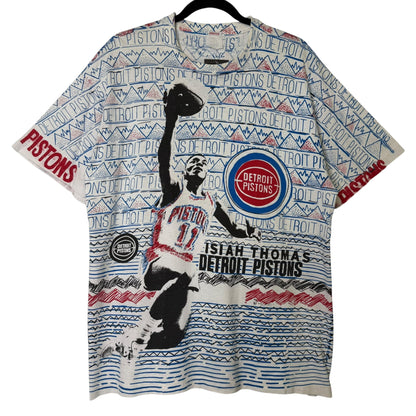 90's Isiah Thomas Detroit Pistons Magic Johnson T's AOP T-shirt Sz L