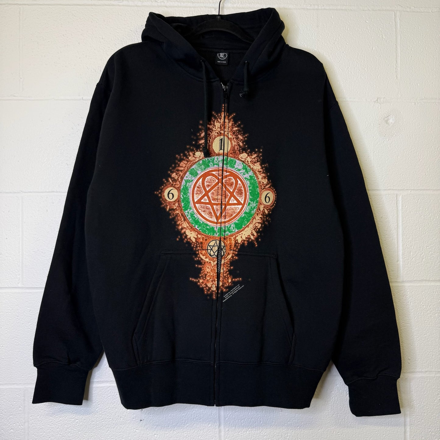 2005 HIM Heartagram Hoodie Sz XL (B2035)