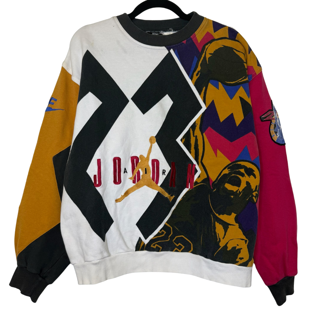 90s Jordan Nike NBA All Over Print Crewneck Sz L (B2887)