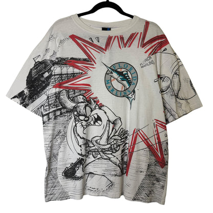 90's Florida Marlins MLB Looney Tunes T-shirt Sz XL (A8826)