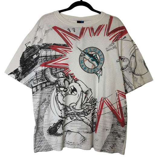 90's Florida Marlins MLB Looney Tunes T-shirt Sz XL (A8826)
