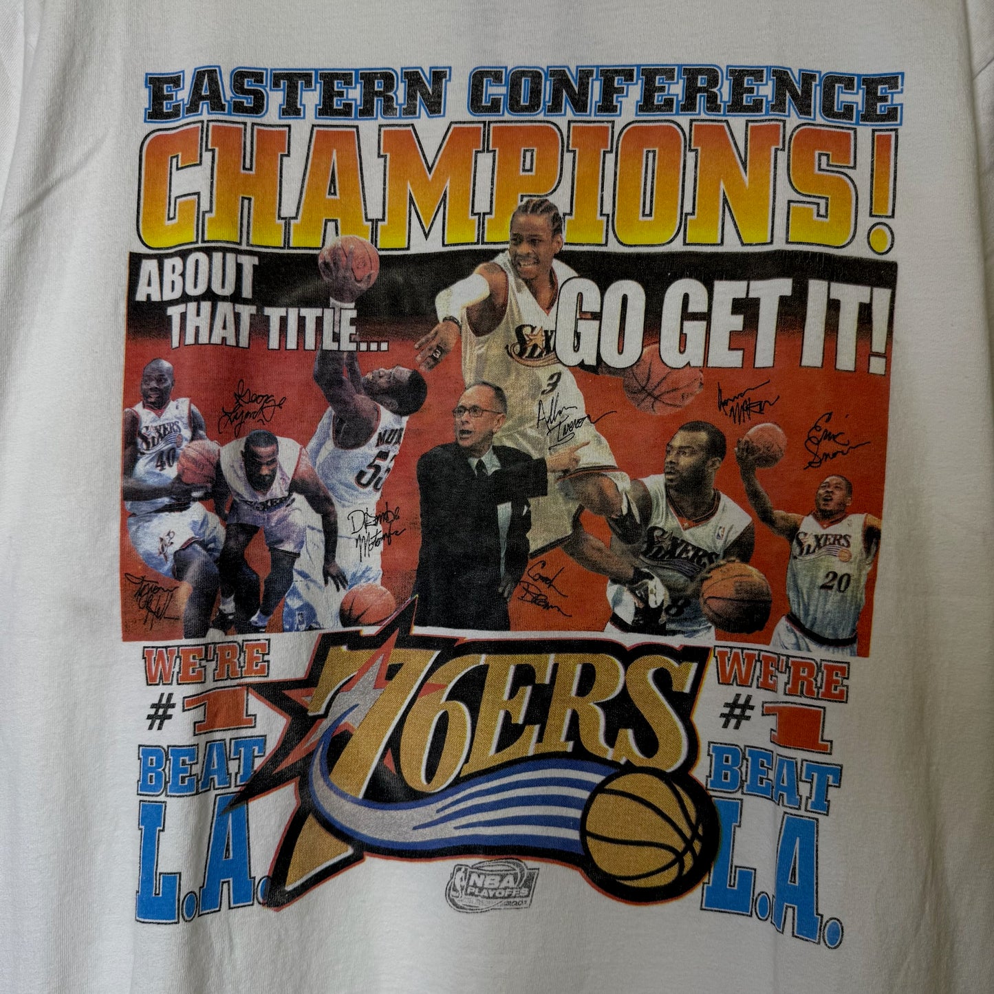2001 Allen Iverson Philadelphia 76ers T-shirt Sz XL (B1686)