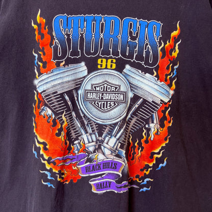 1996 Sturgis Black Hills Rally T-Shirt Sz XXL (B1992)