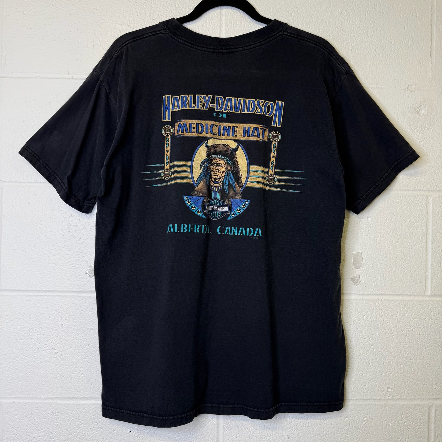 1998 Harley Davidson Medicine Hat Alberta T-Shirt Sz L (B1426)