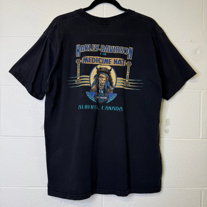1998 Harley Davidson Medicine Hat Alberta T-Shirt Sz L (B1426)