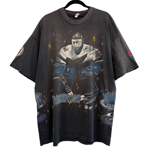 90s Washington Capitals NHL Bulletin AOP T-Shirt Sz XL