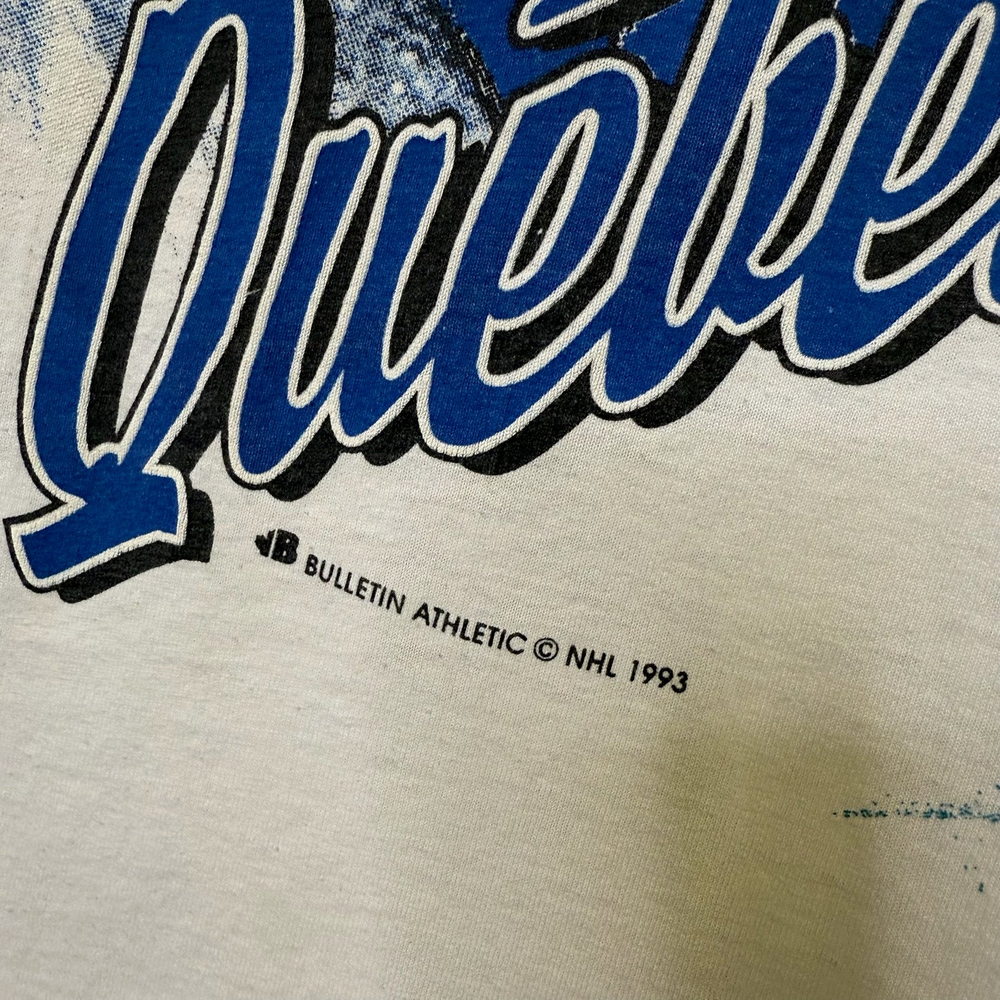 1993 Quebec Nordiques NHL Bulletin T-shirt Sz XL (B582)
