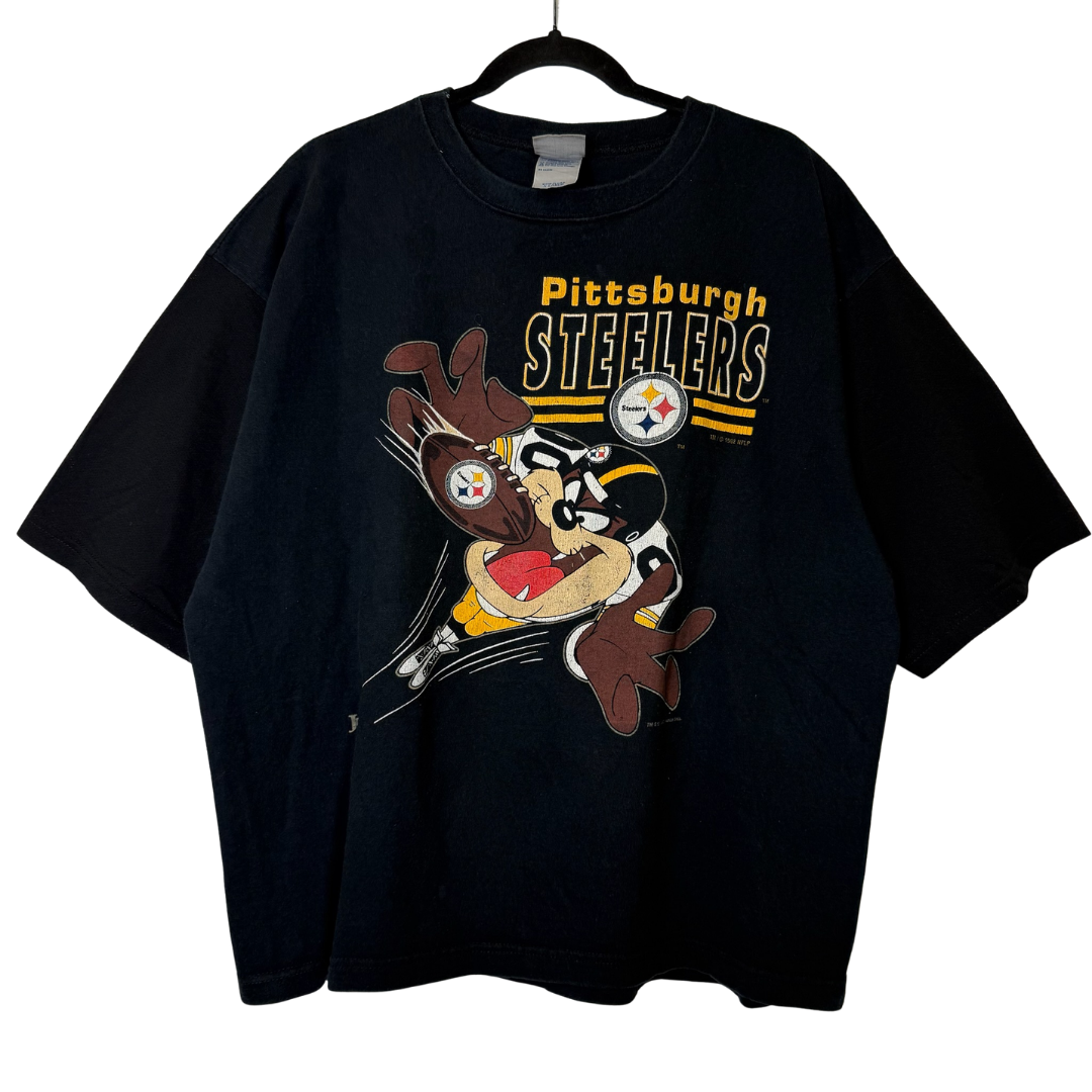 1992 Pittsburgh Steelers Taz NFL T-Shirt Sz XL (B2859)