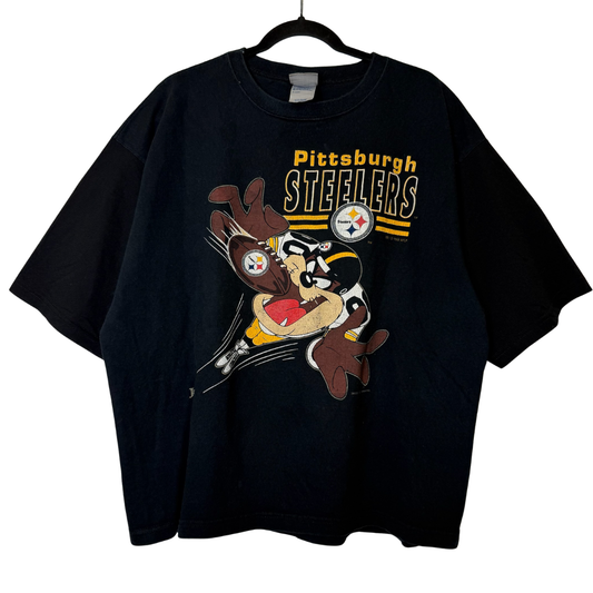 1992 Pittsburgh Steelers Taz NFL T-Shirt Sz XL (B2859)