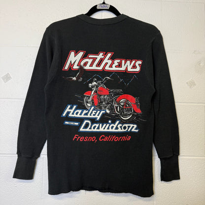 80's Harley Davidson Thermal Long Sleeve Sz M (B458)