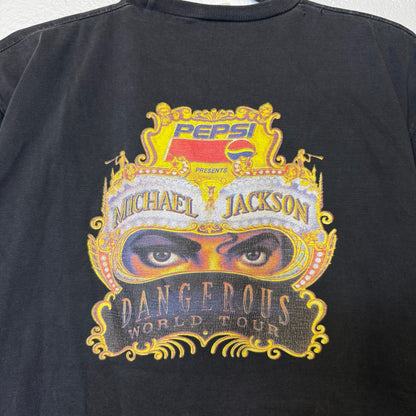 1992 Michael Jackson Dangerous Pepsi Tour T-Shirt Sz L (B2272)