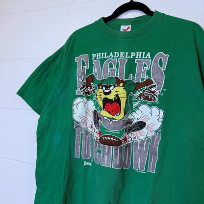 1994 Philadelphia Eagles Looney Tunes Taz NFL T-shirt Sz XL (B2474)