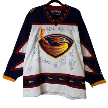 90s Atlanta Thrashers CCM Hockey NHL Jersey Autographed Sz L (B1981)
