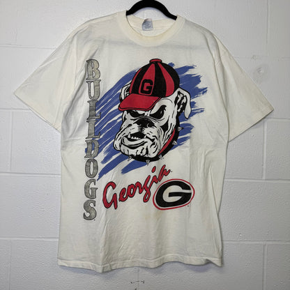 90s Georgia Bulldogs NCAA T-shirt OSFA Sz XL (B2317)