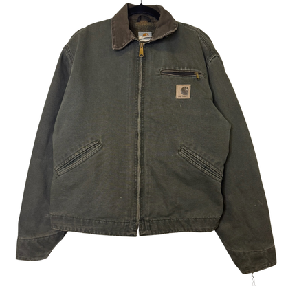 Vintage Carhartt Detroit Jacket J97 MOS Blanket Lined Moss Green Mens Sz M
